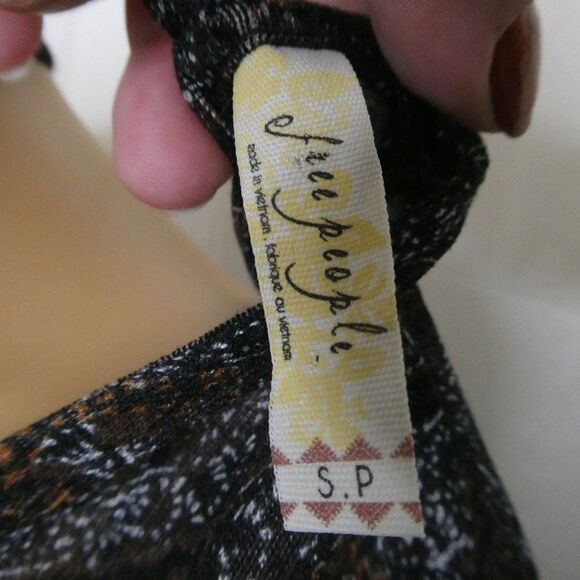 Free People Boat Neck Diamond Print Open Back Top - Picture 7 of 10